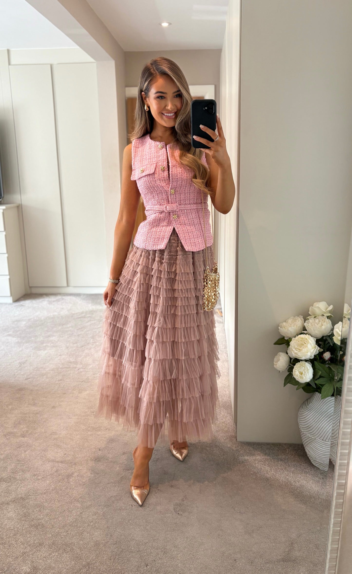 Naomi Tulle Skirt Nude