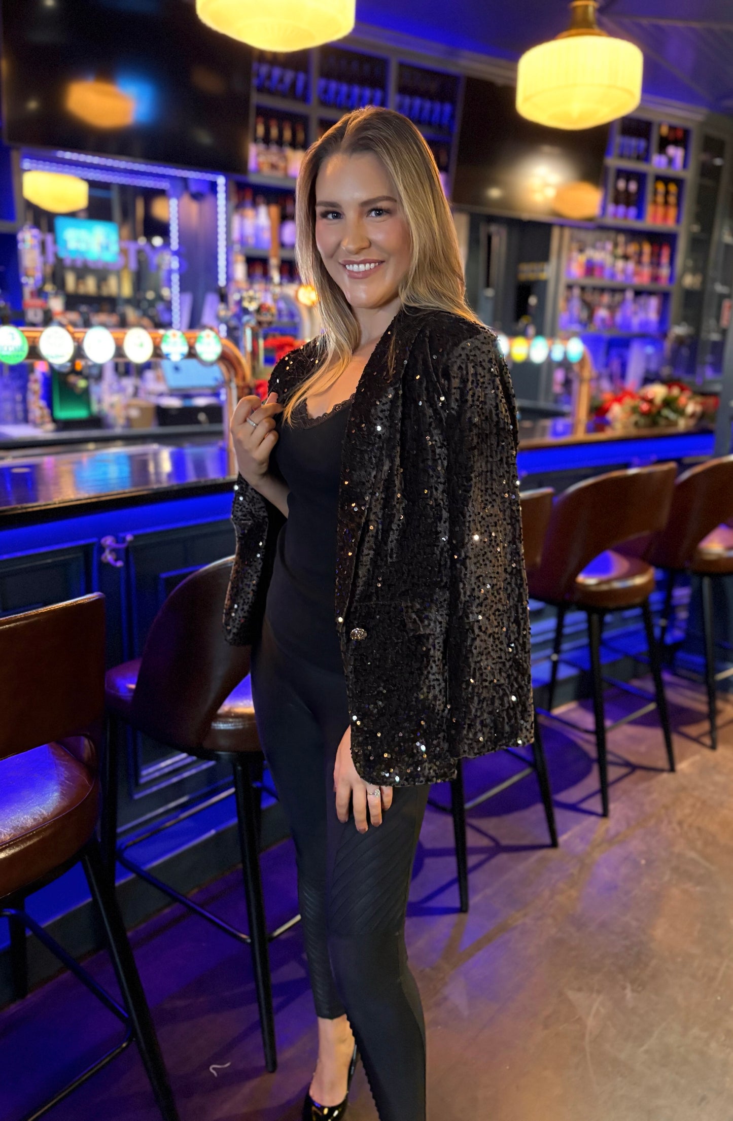 Bonnie Sequin Blazer Brown