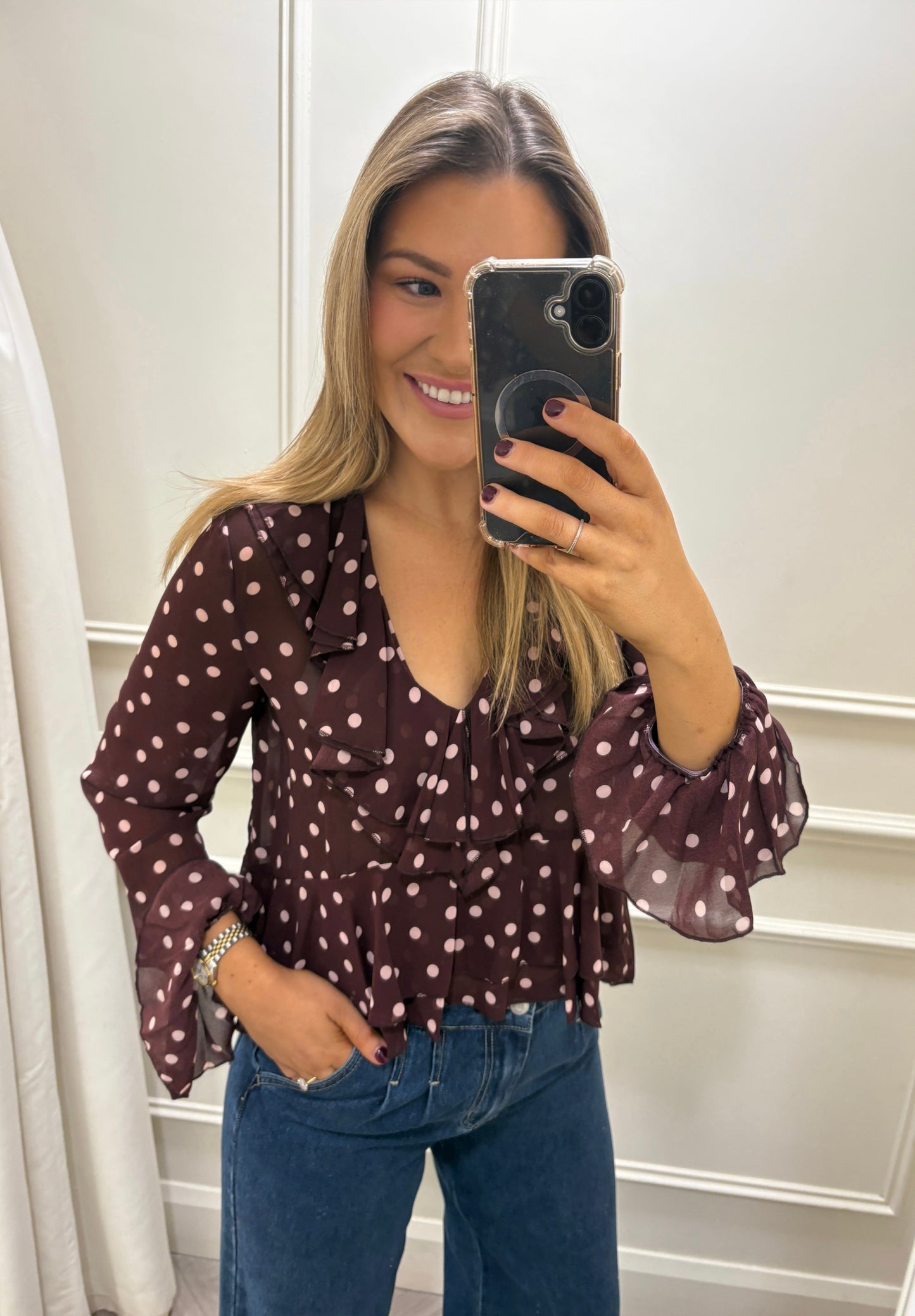Amara Polka Dot Top Wine