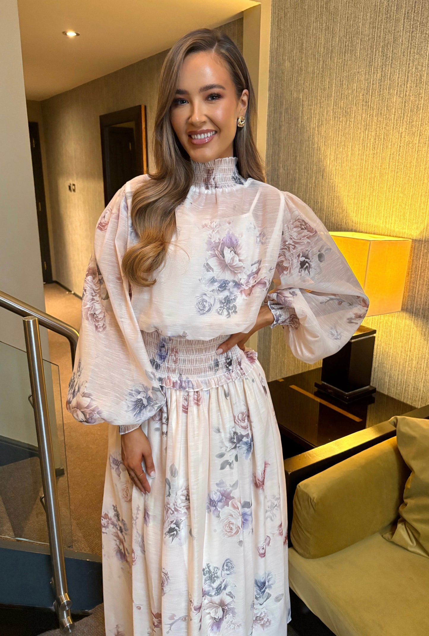 Rosalie Floral Two Piece Beige