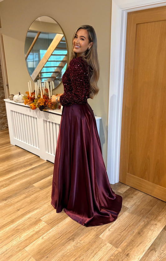 Tulia Skirt Burgundy