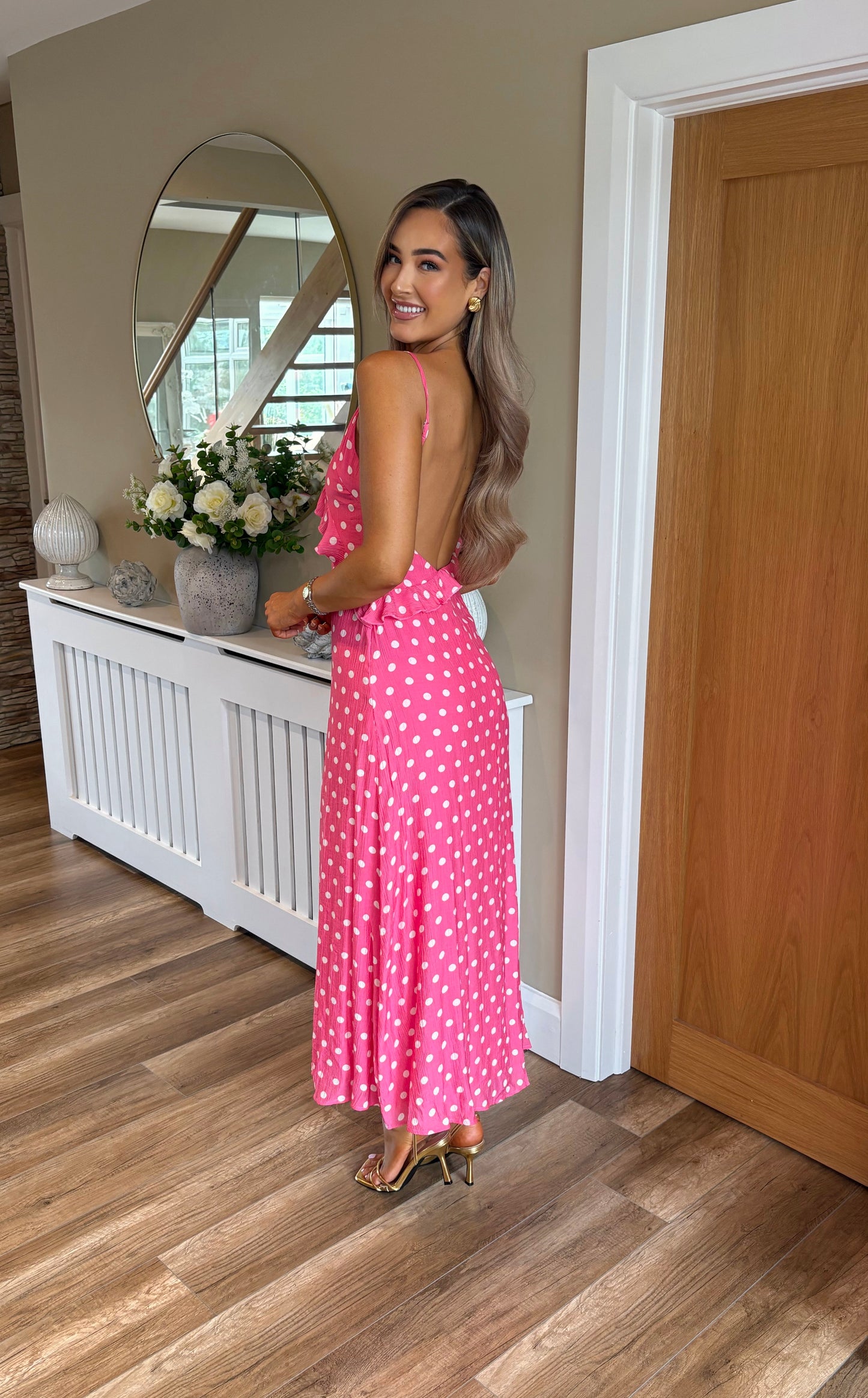 Ziggy Polka Dot Dress Pink