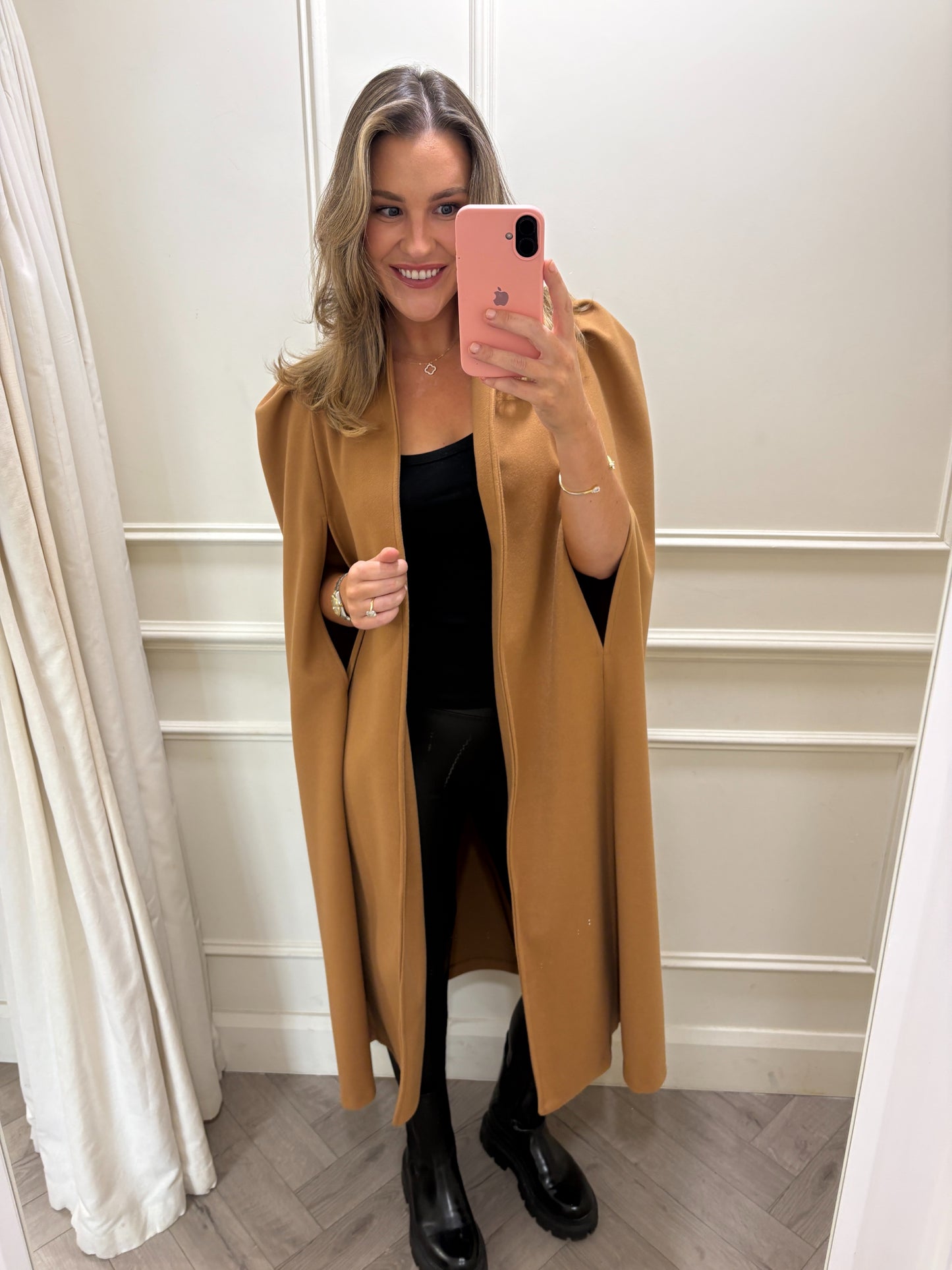 Izzy Long-Line Cape Camal