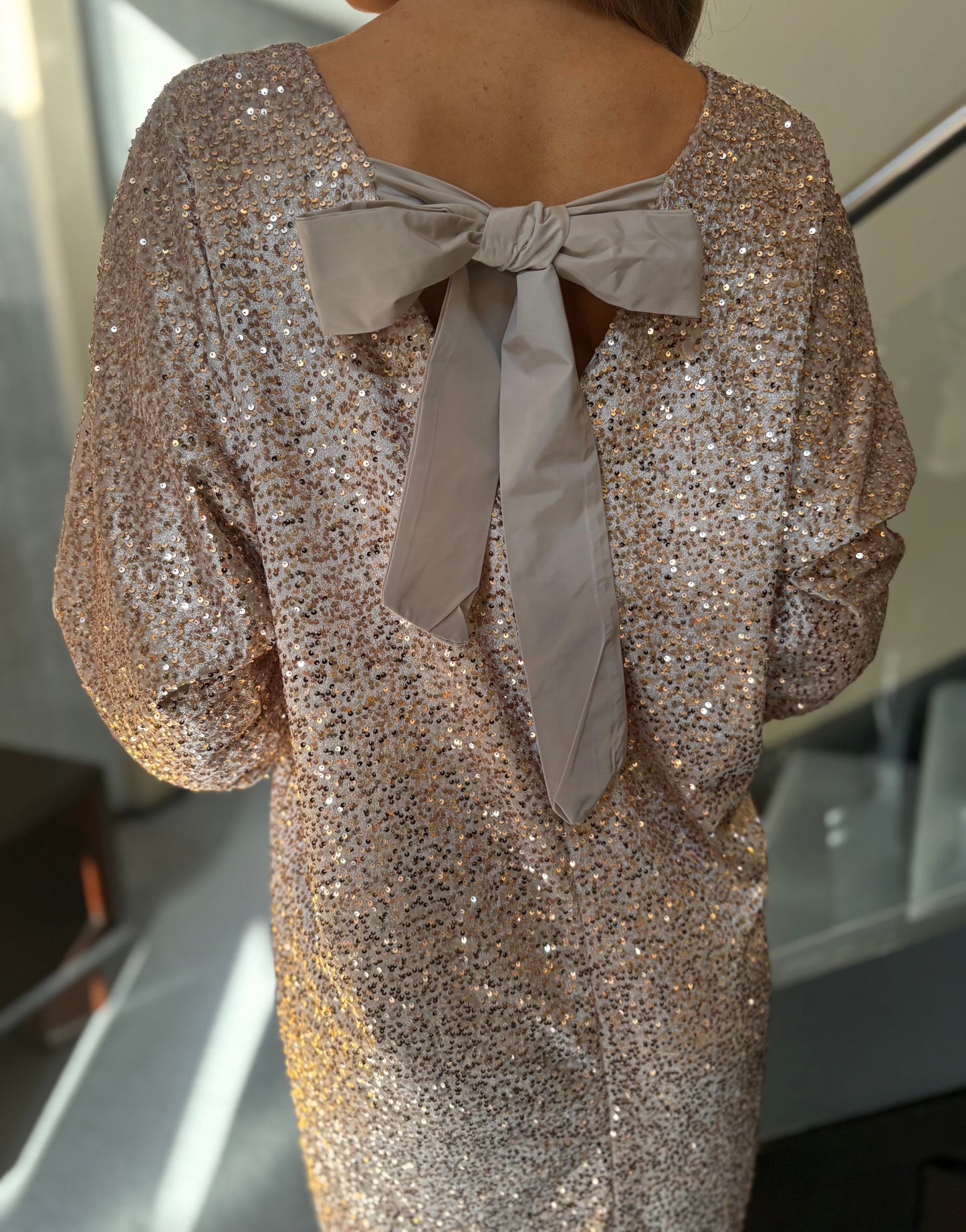 Rixo Sequin Dress Champagne