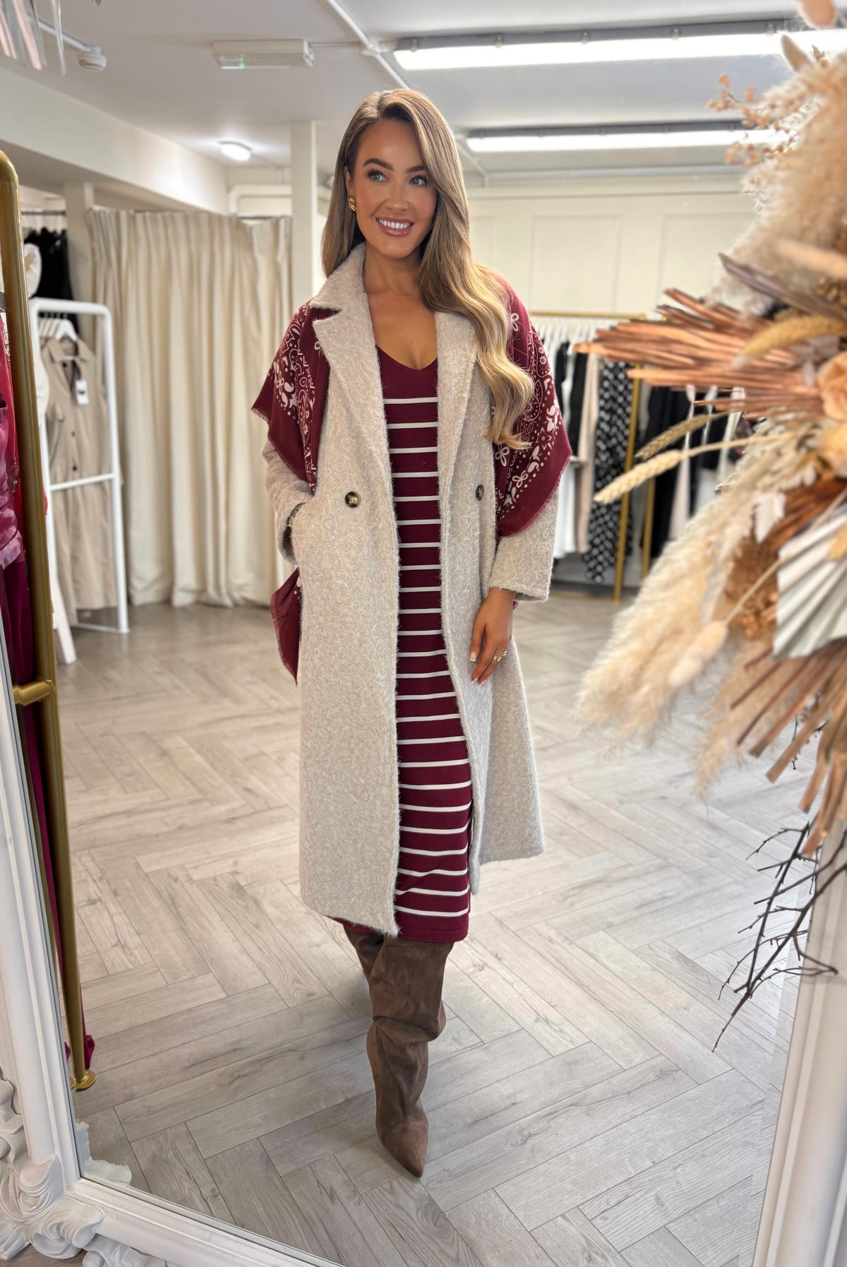 Alexis Knitted Dress Burgundy