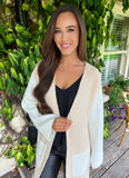 Elva Colour Block Cardigan Beige