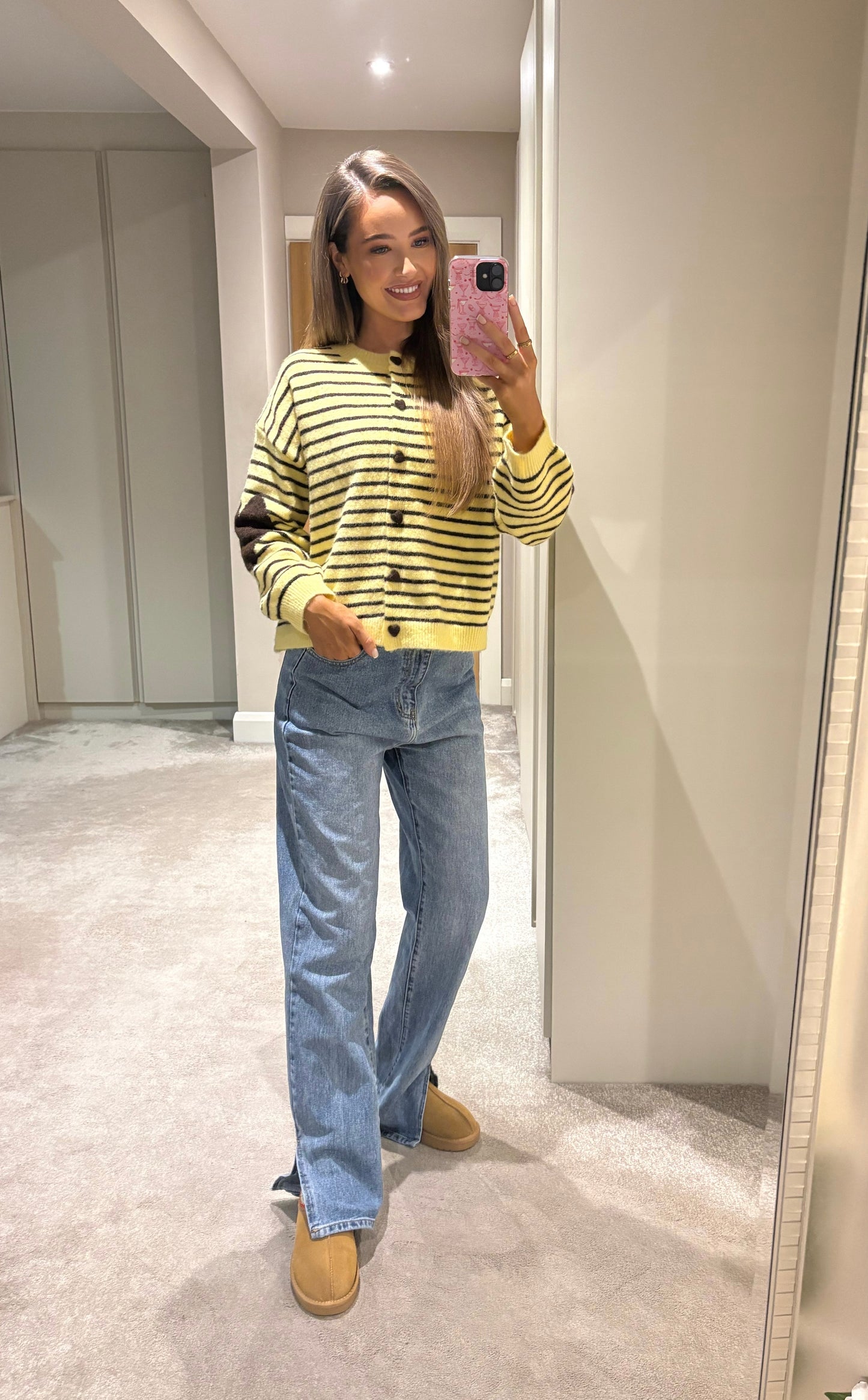 Mabel Heart Knit Yellow