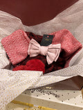 Gift Box Red Scarf & Blush Bow