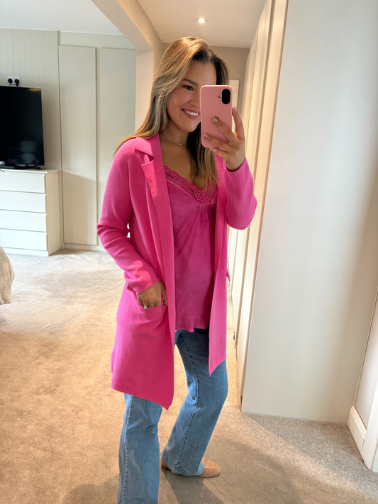 Shelly Knit Pink Coatigan
