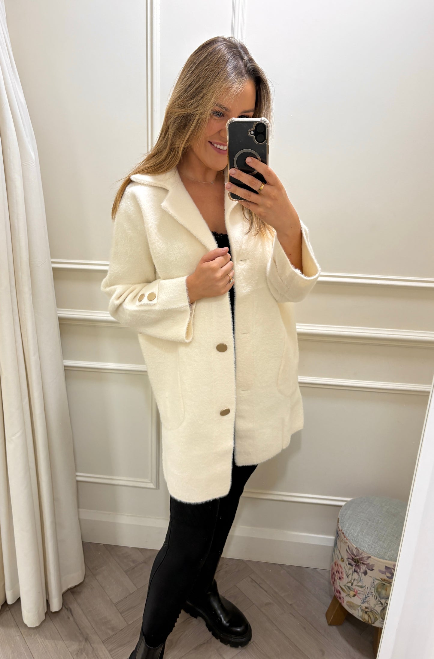 Elsie Coat White