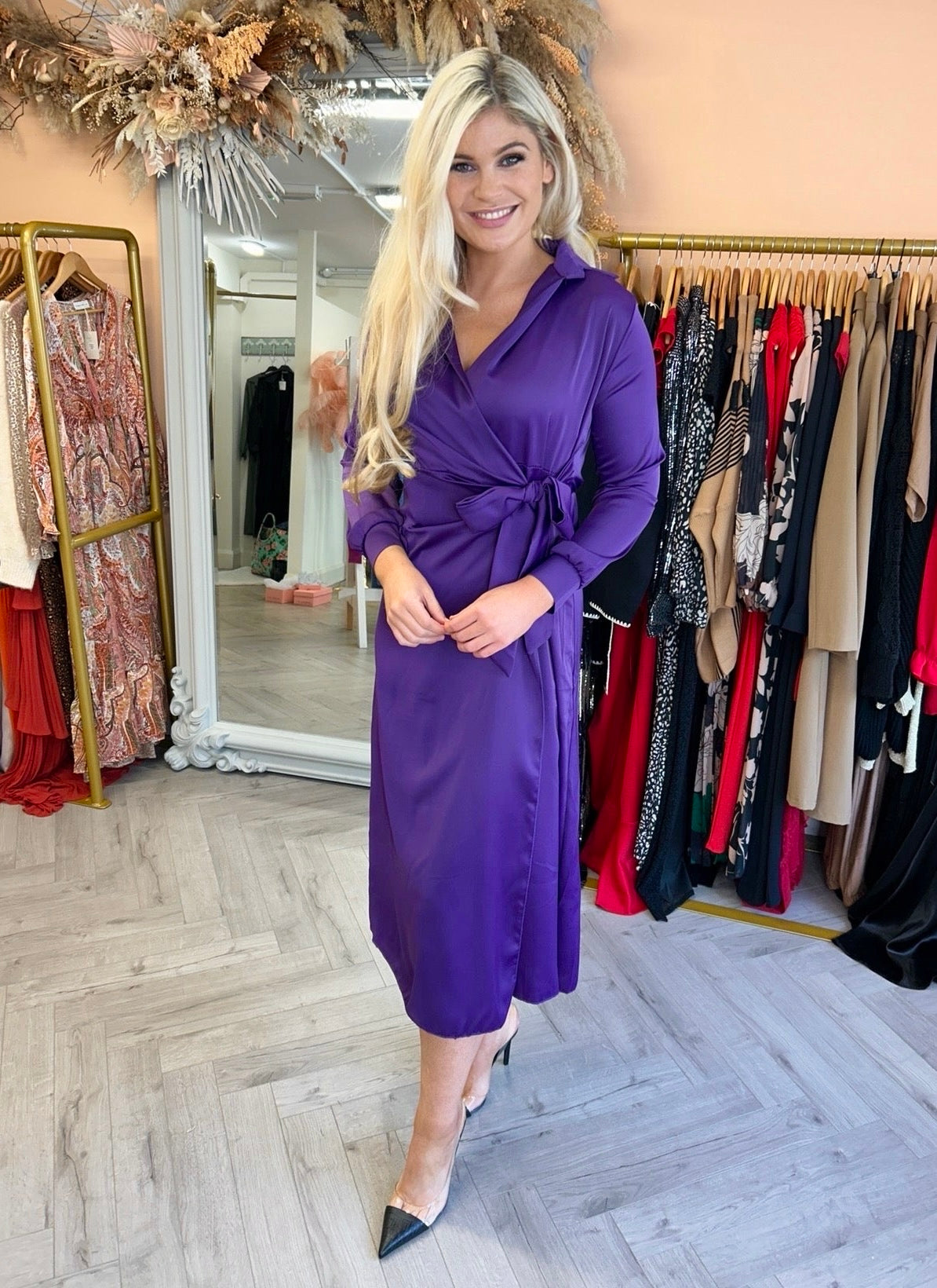 Clara Wrap Dress Purple