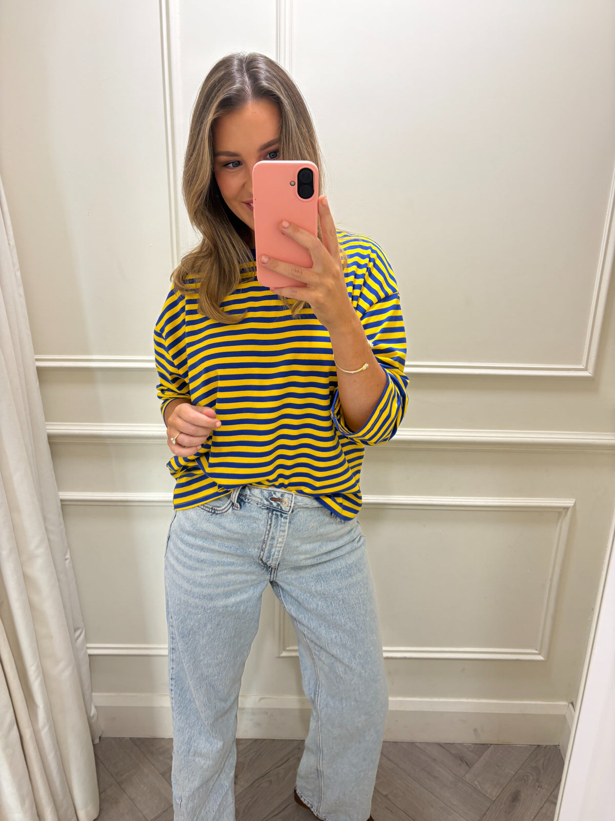 Roxie Stripe Long Sleeve Yellow & Blue