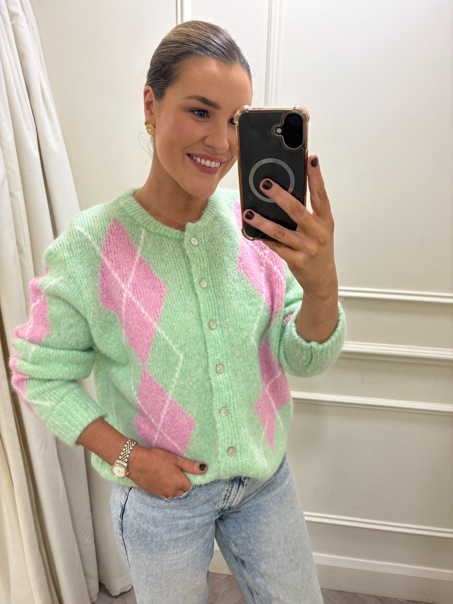 Vera Knit Lime & Pink