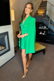 Raven Blazer Cape Dress Green