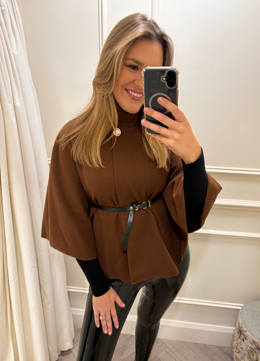 Iris Cape Coat Brown