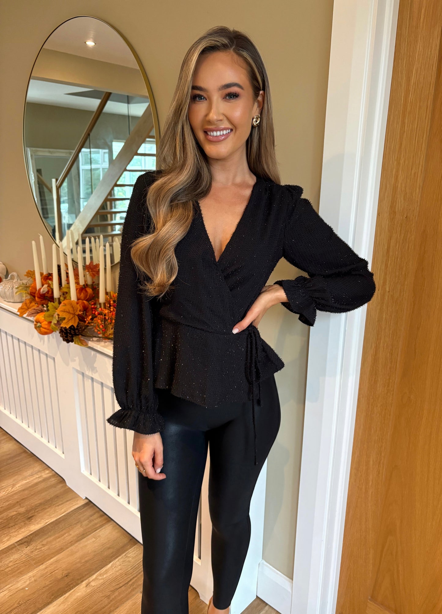 Bella Wrap Blouse Black