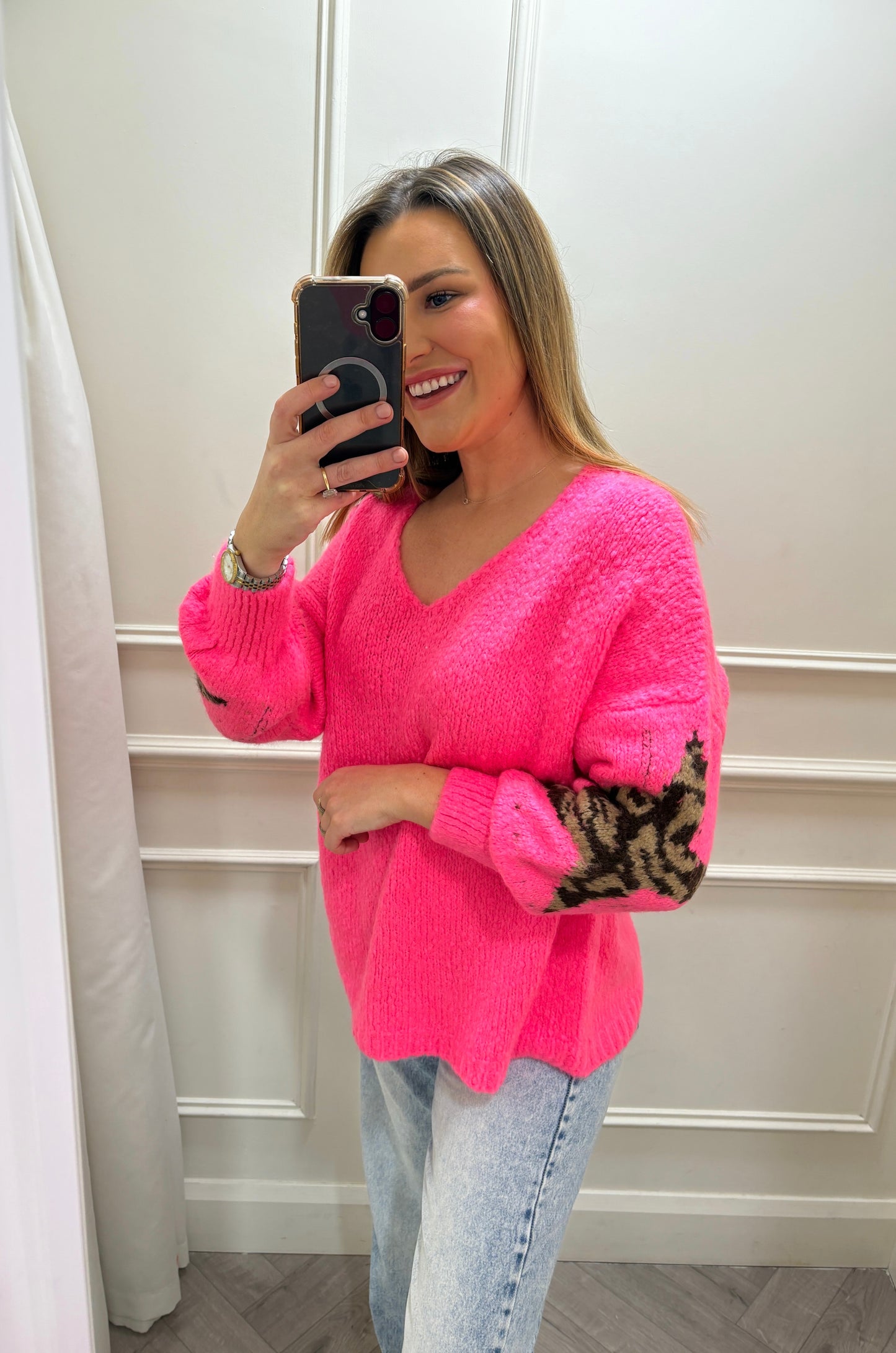 Naomi Star Knit Hot Pink