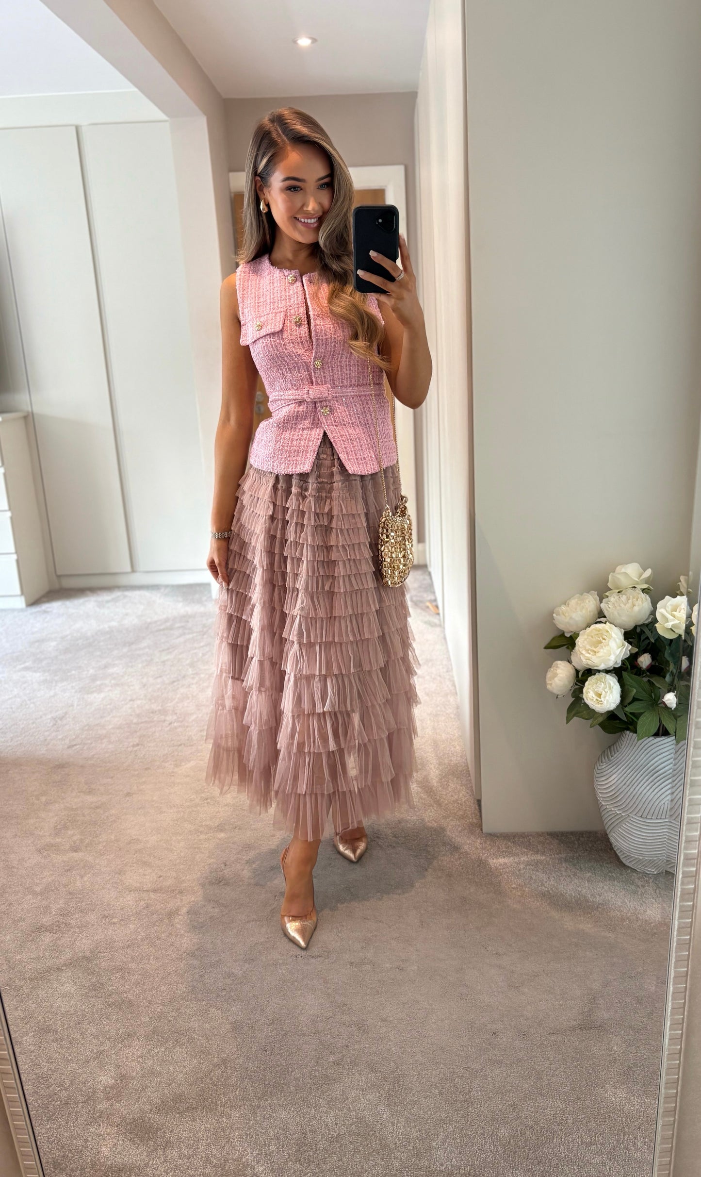 Naomi Tulle Skirt Nude