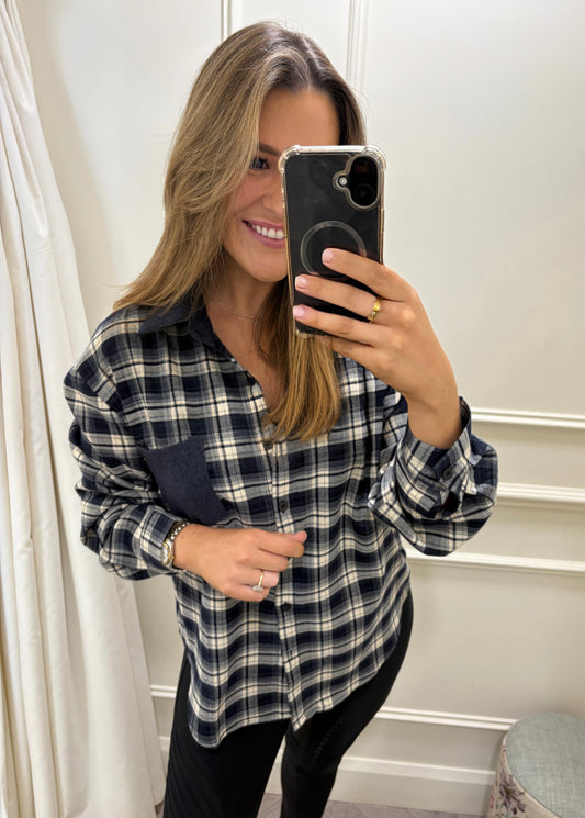 Amelia Checked Shirt Blue
