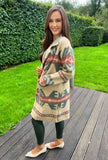 Ally Aztec Coatigan Camel