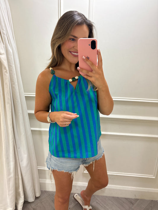 Carol Stripe Top Green