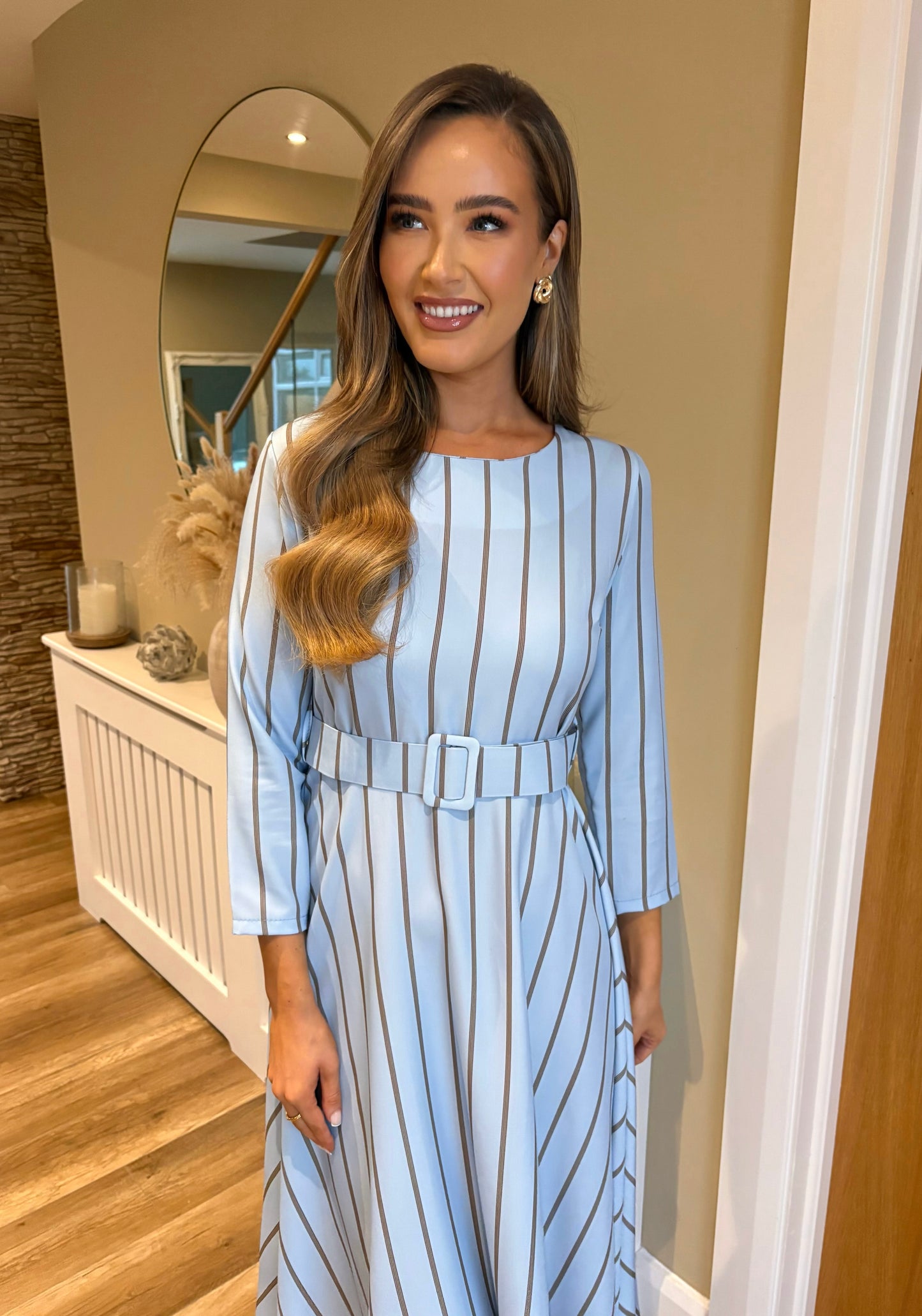 Sereena Striped Dress Blue
