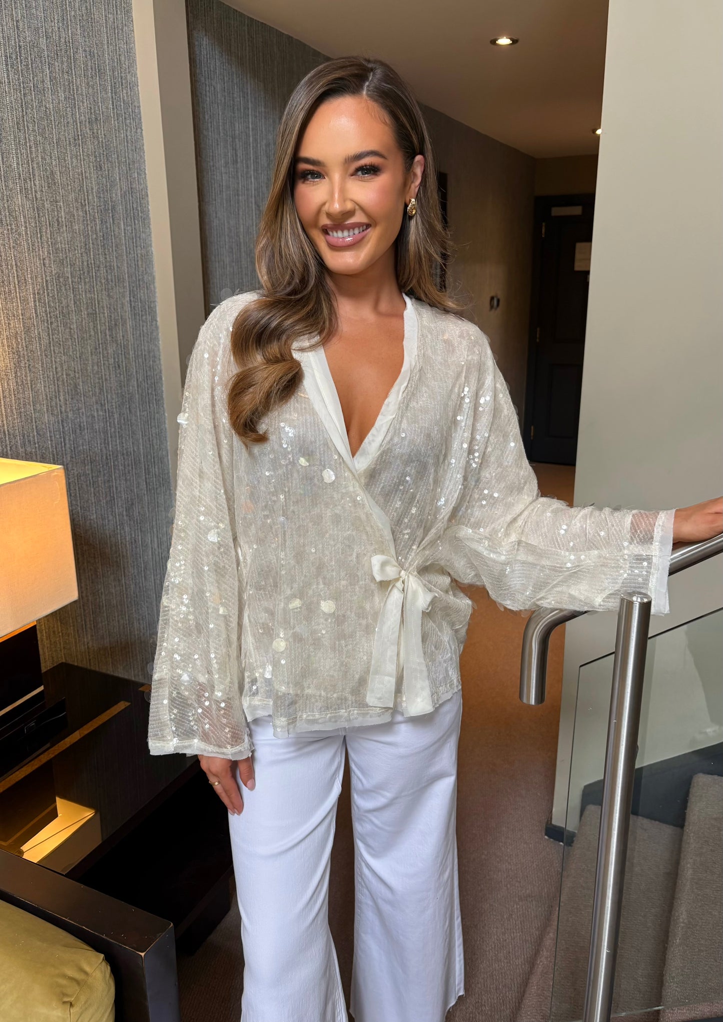 Rixo Wrap Blouse Cream