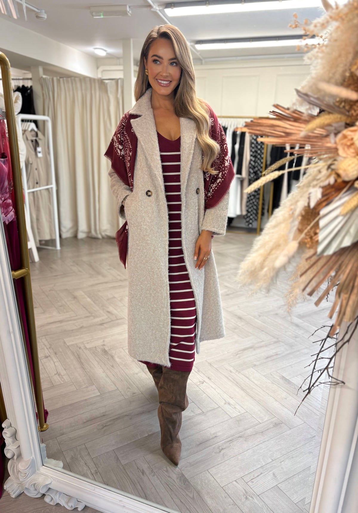 Alexis Knitted Dress Burgundy