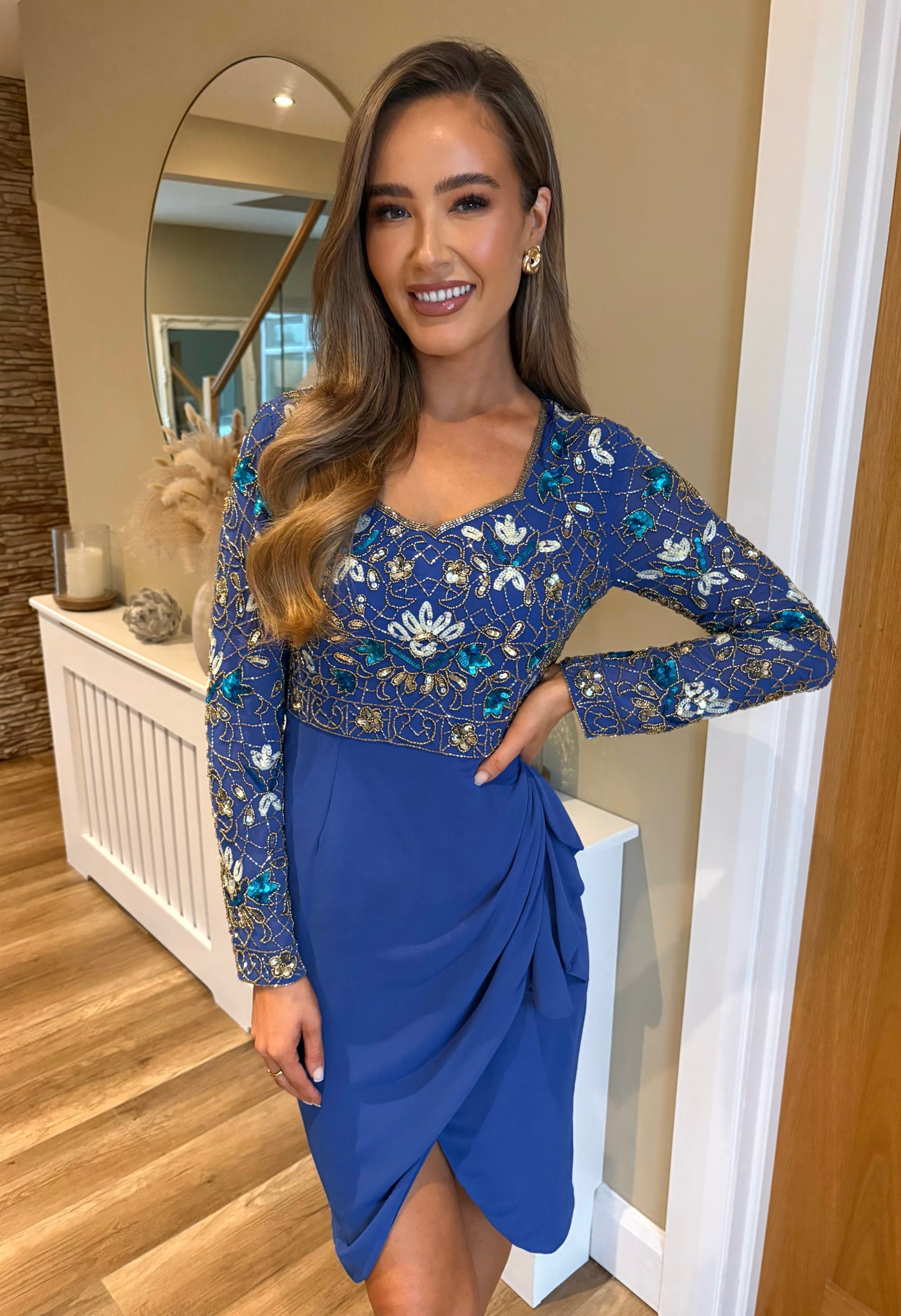 Lenihan Embellished Dress Royal Blue