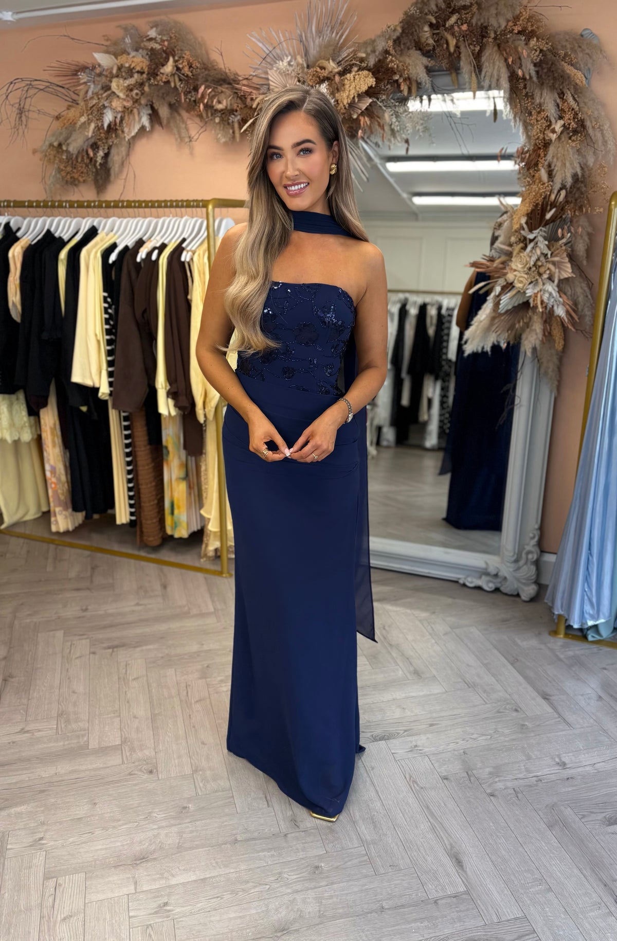 Lottie Embellished Dress Navy