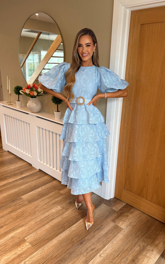 Tulum Tiered Dress Blue