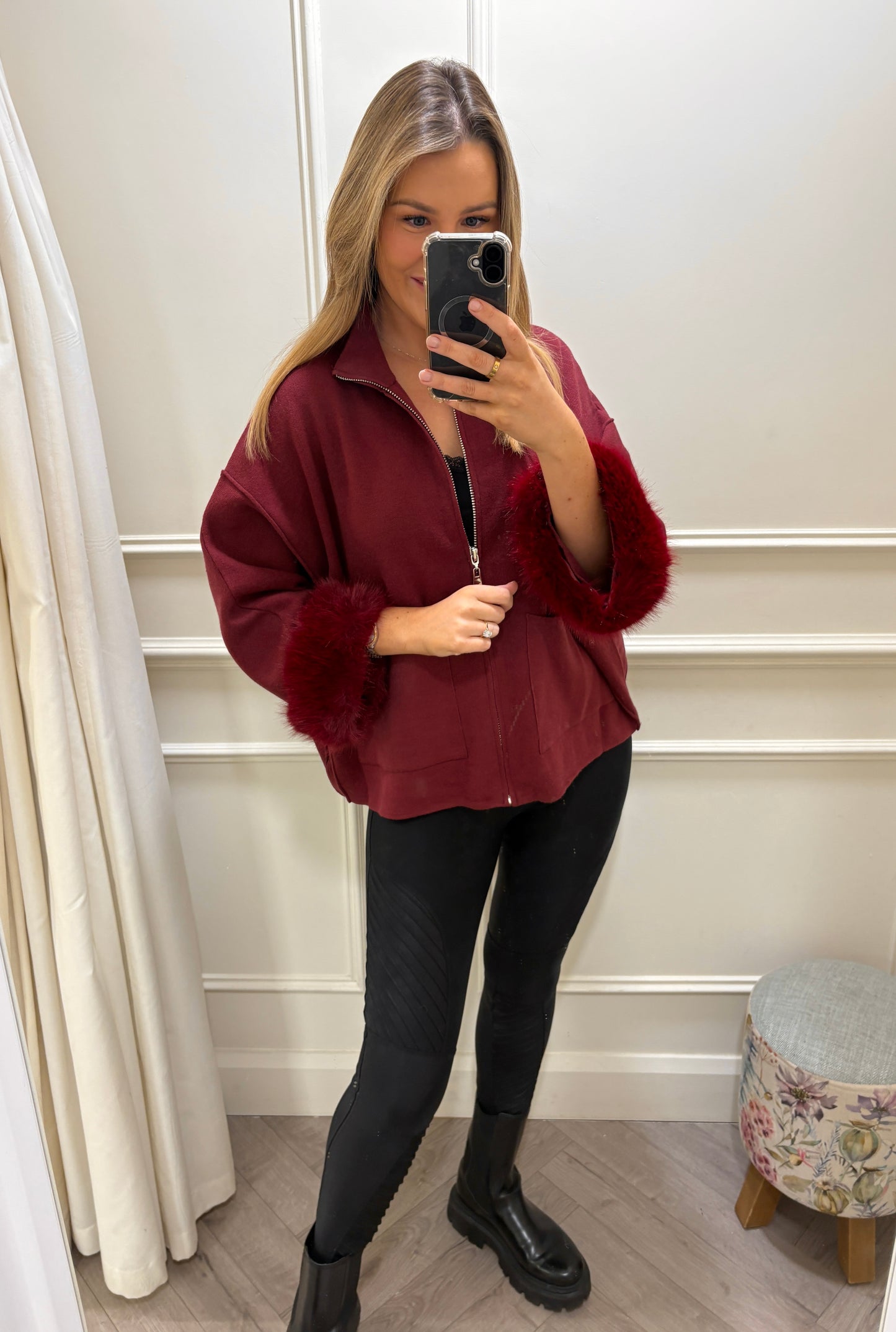 Lori Cardigan Knit Burgundy