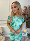 Carmen Print Dress Green