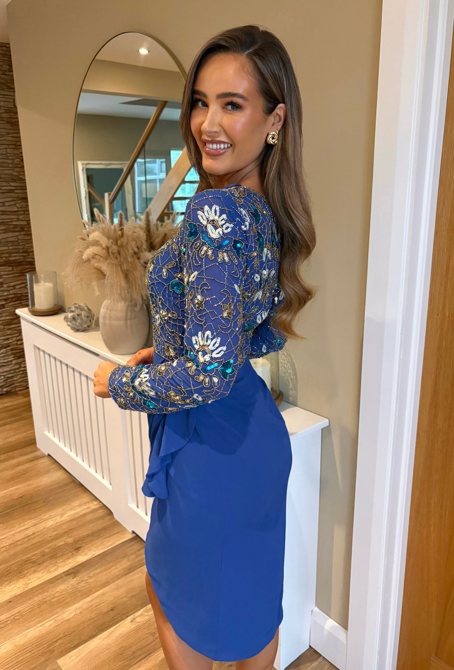 Lenihan Embellished Dress Royal Blue