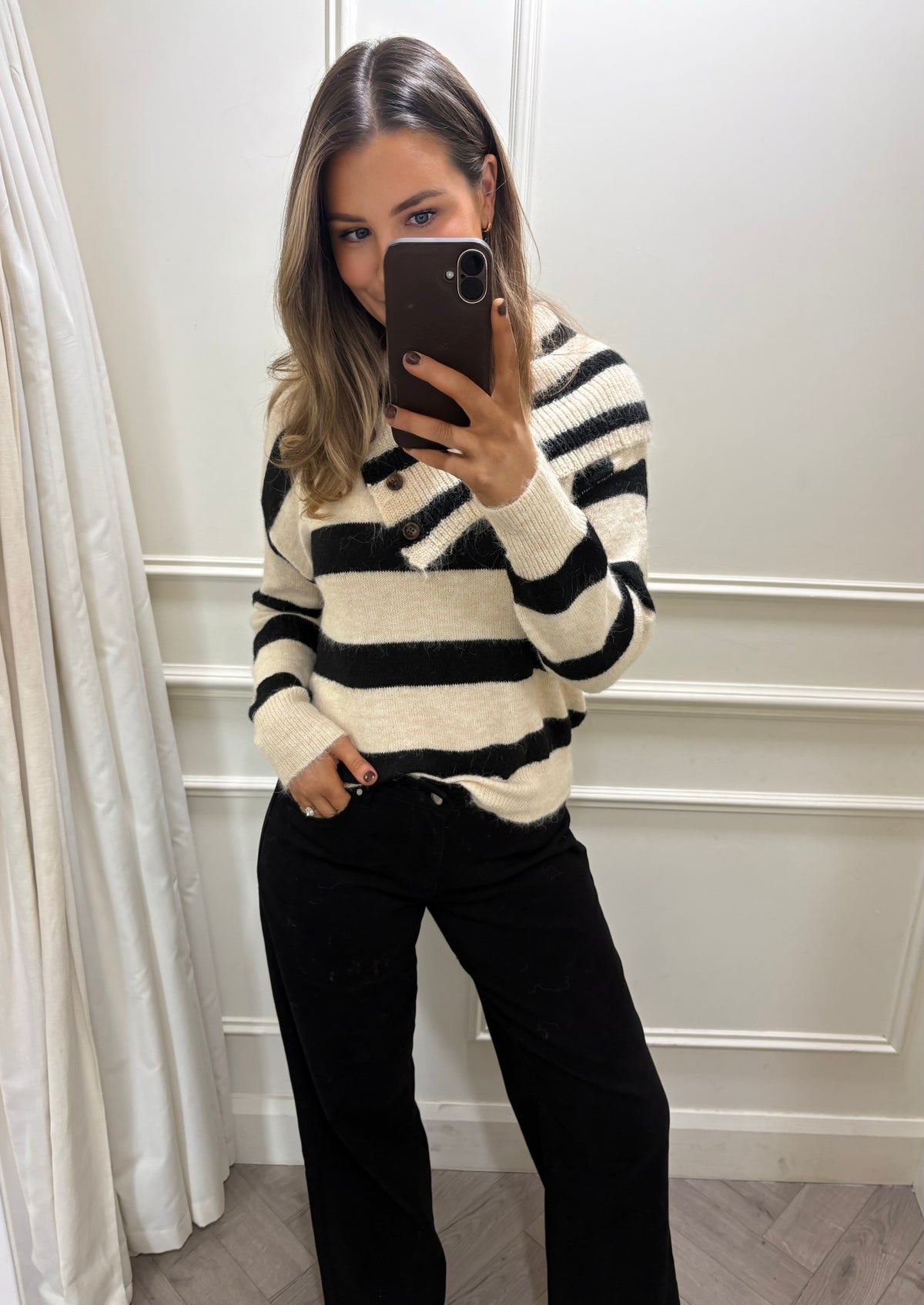 Penelope Knit Beige & Black