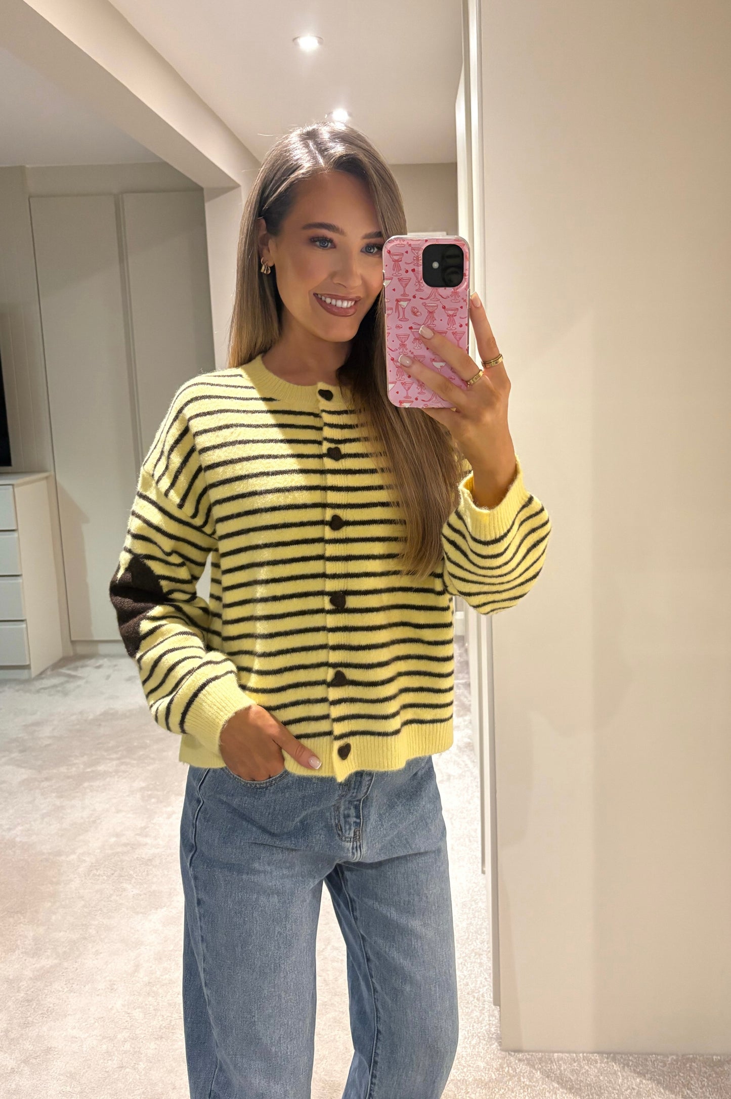 Mabel Heart Knit Yellow
