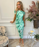 Carmen Print Dress Green