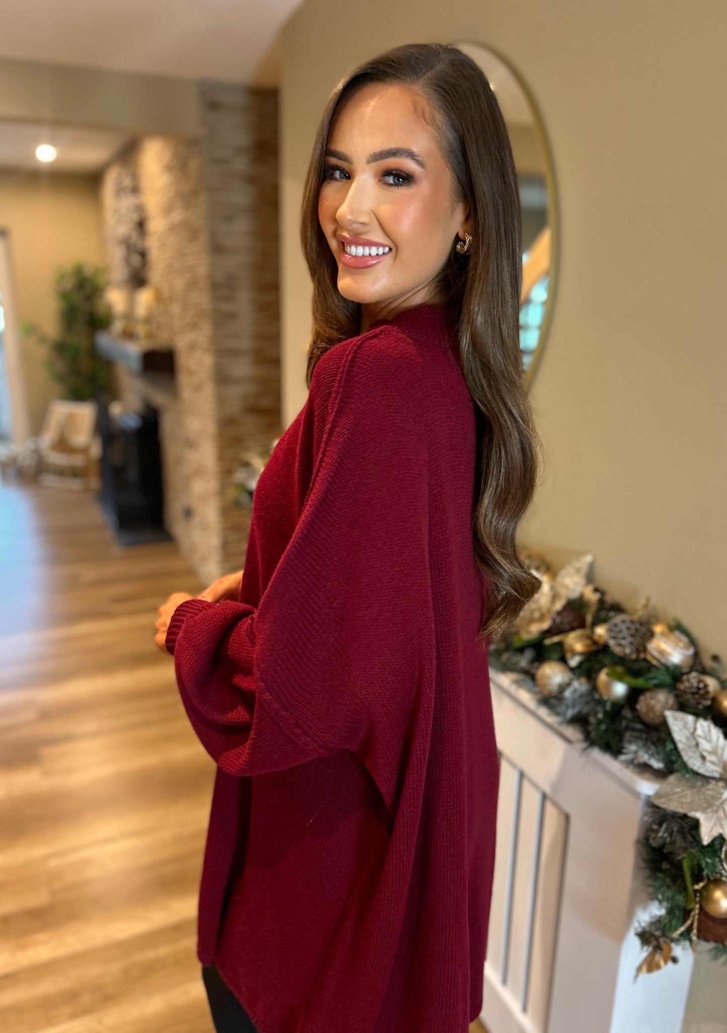 Polly Jumper Dress Burgundy