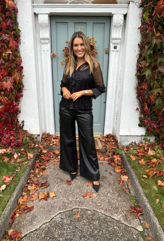 Mirella Sparkle Shirt Black