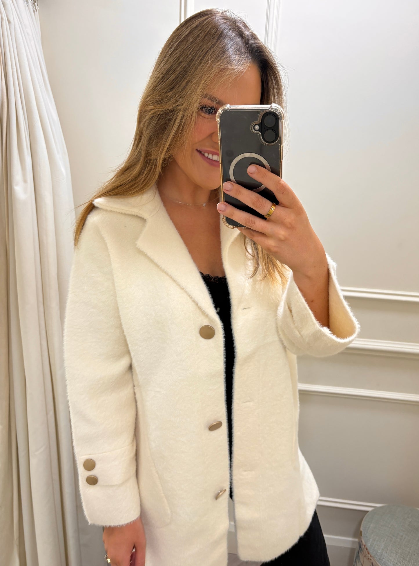 Elsie Coat White