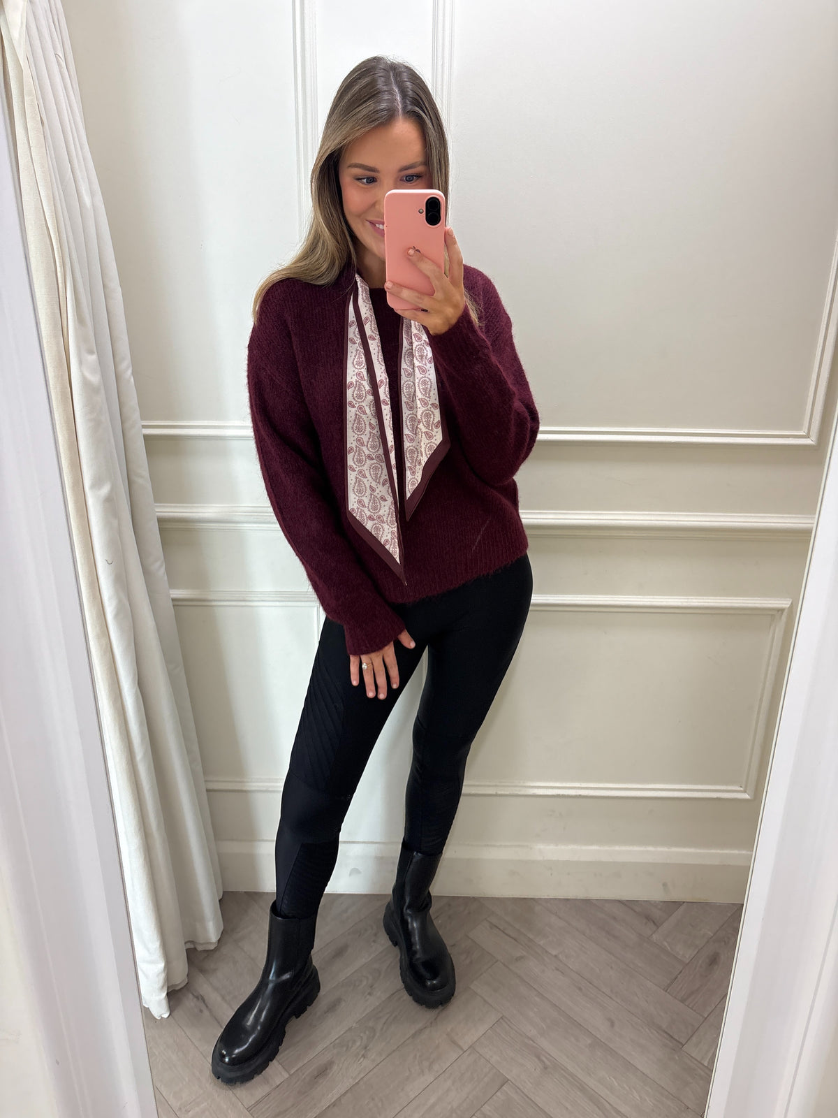 Sofia Scarf Knit Burgundy