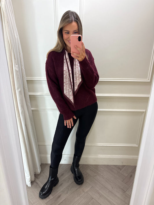 Sofia Scarf Knit Burgundy