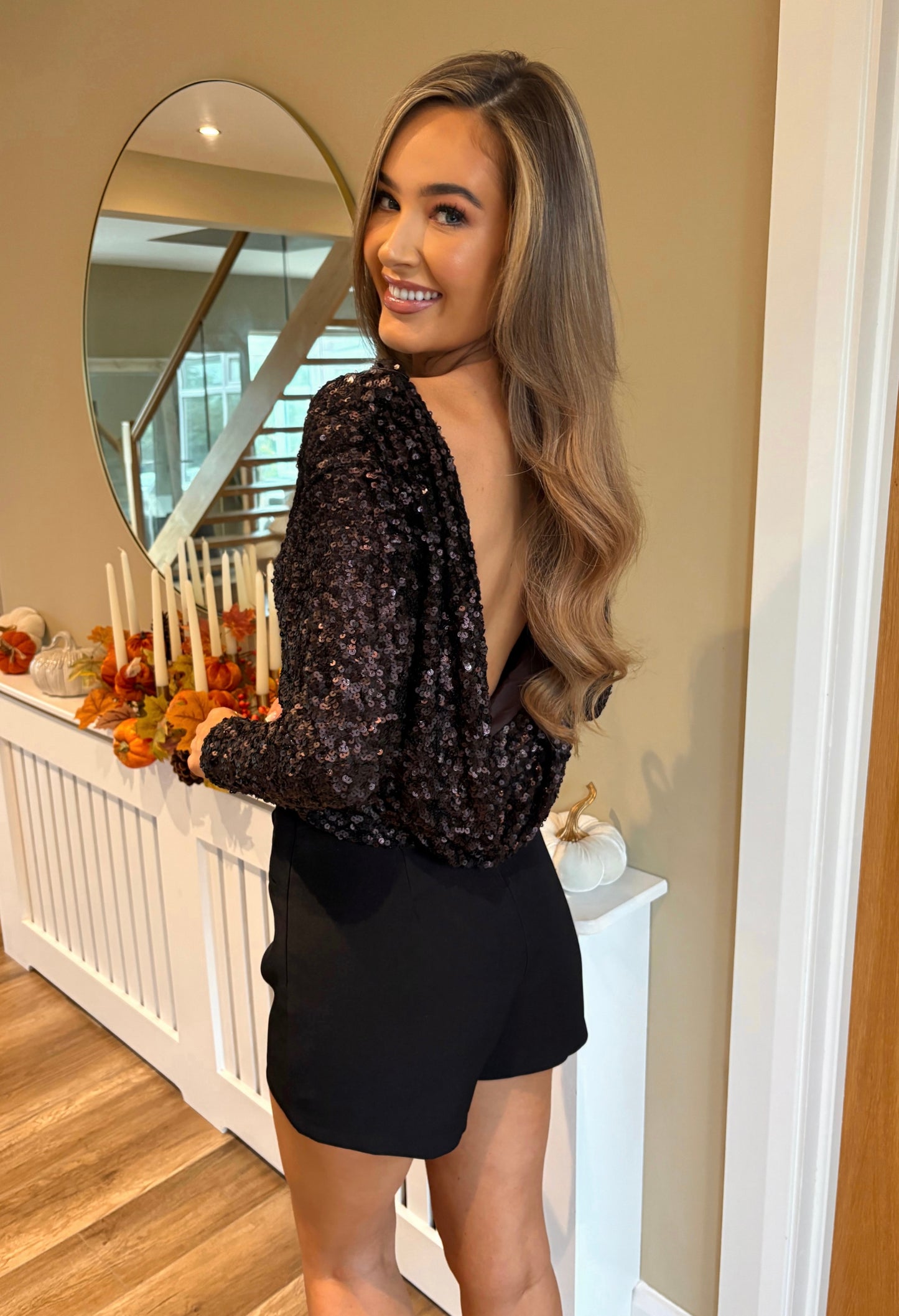 Layla Sparkle Top Brown