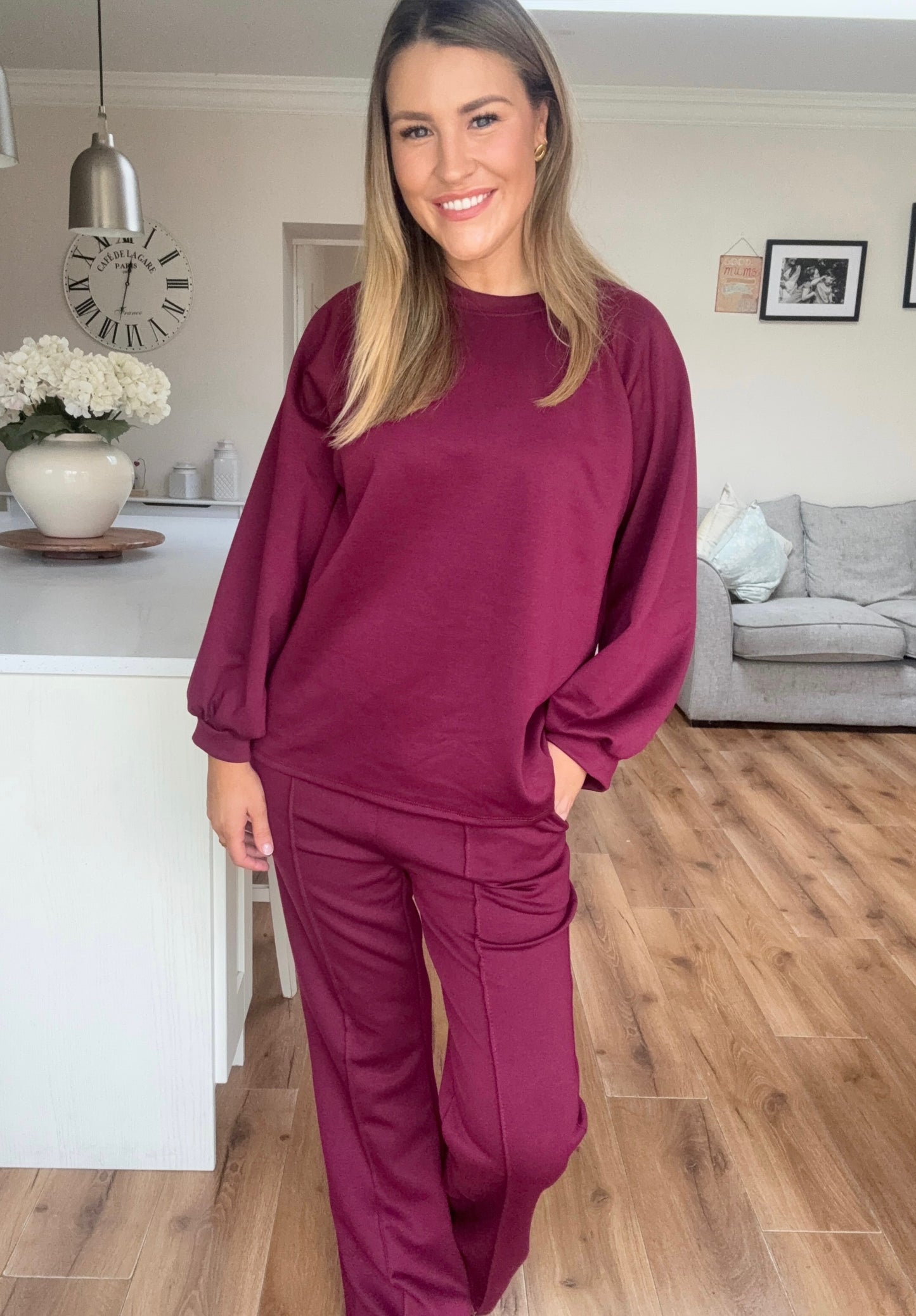 Olivia Two Piece Burgundy