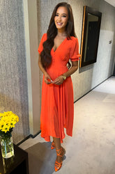 Elle Button Down Dress Orange