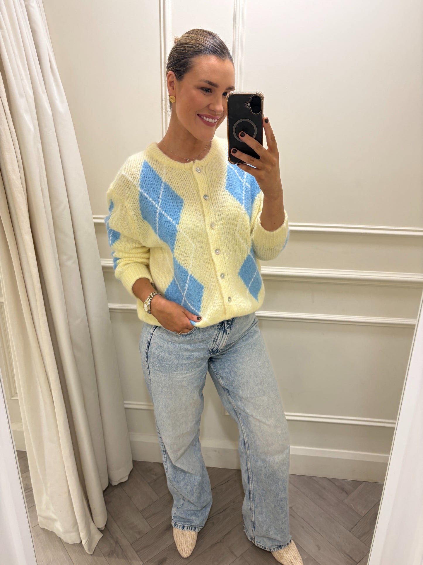 Vera Knit Lemon & Blue