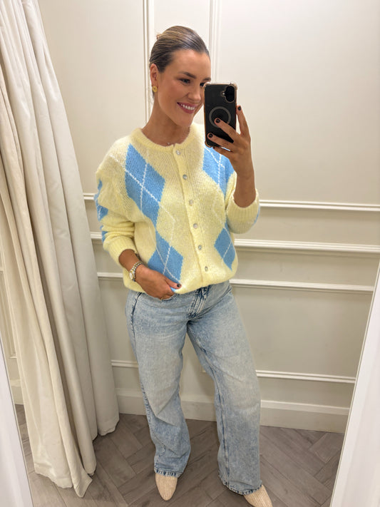 Vera Knit Lemon & Blue