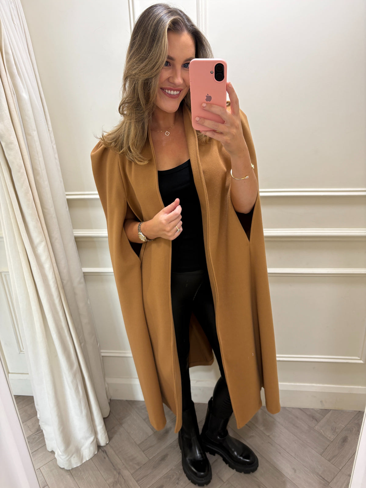 Izzy Long-Line Cape Camal