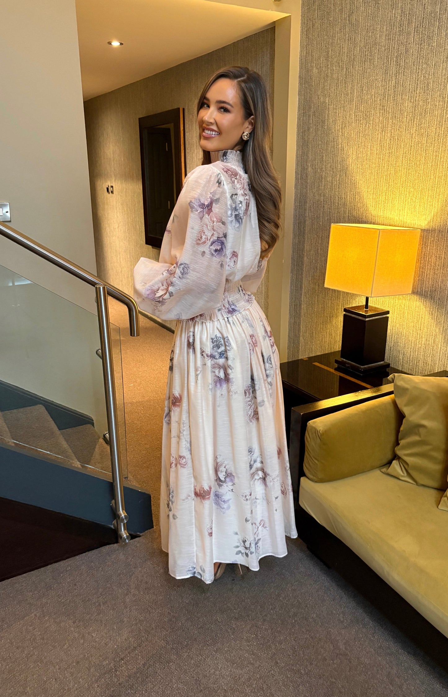 Rosalie Floral Two Piece Beige