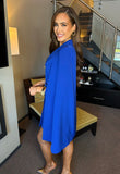 Raven Blazer Cape Dress Blue